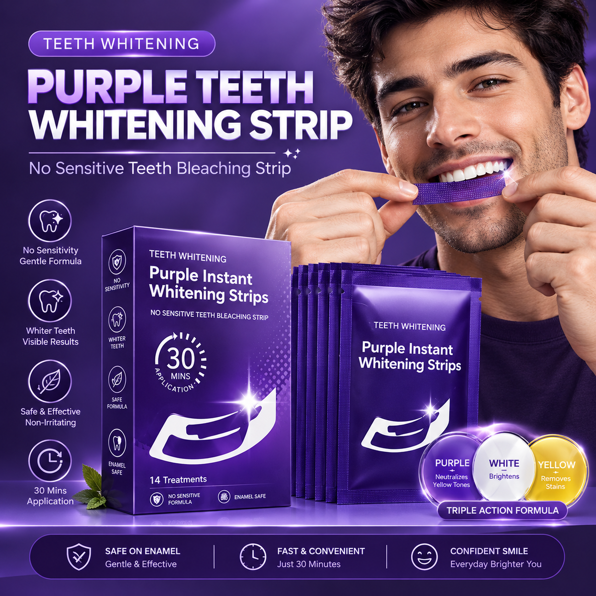 Purple Instant Whitening Strips