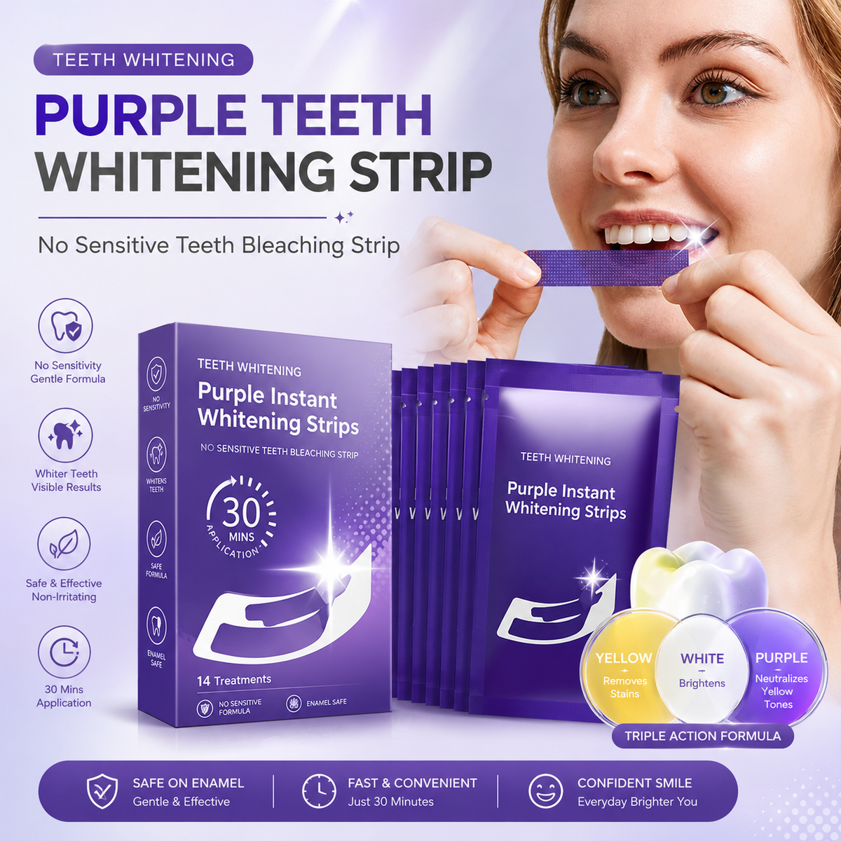 Purple Instant Whitening Strips
