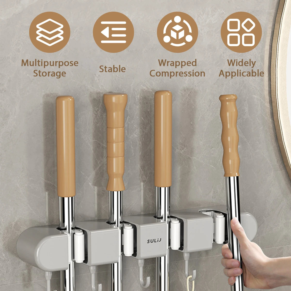 Wall Mounted Mop Holder
