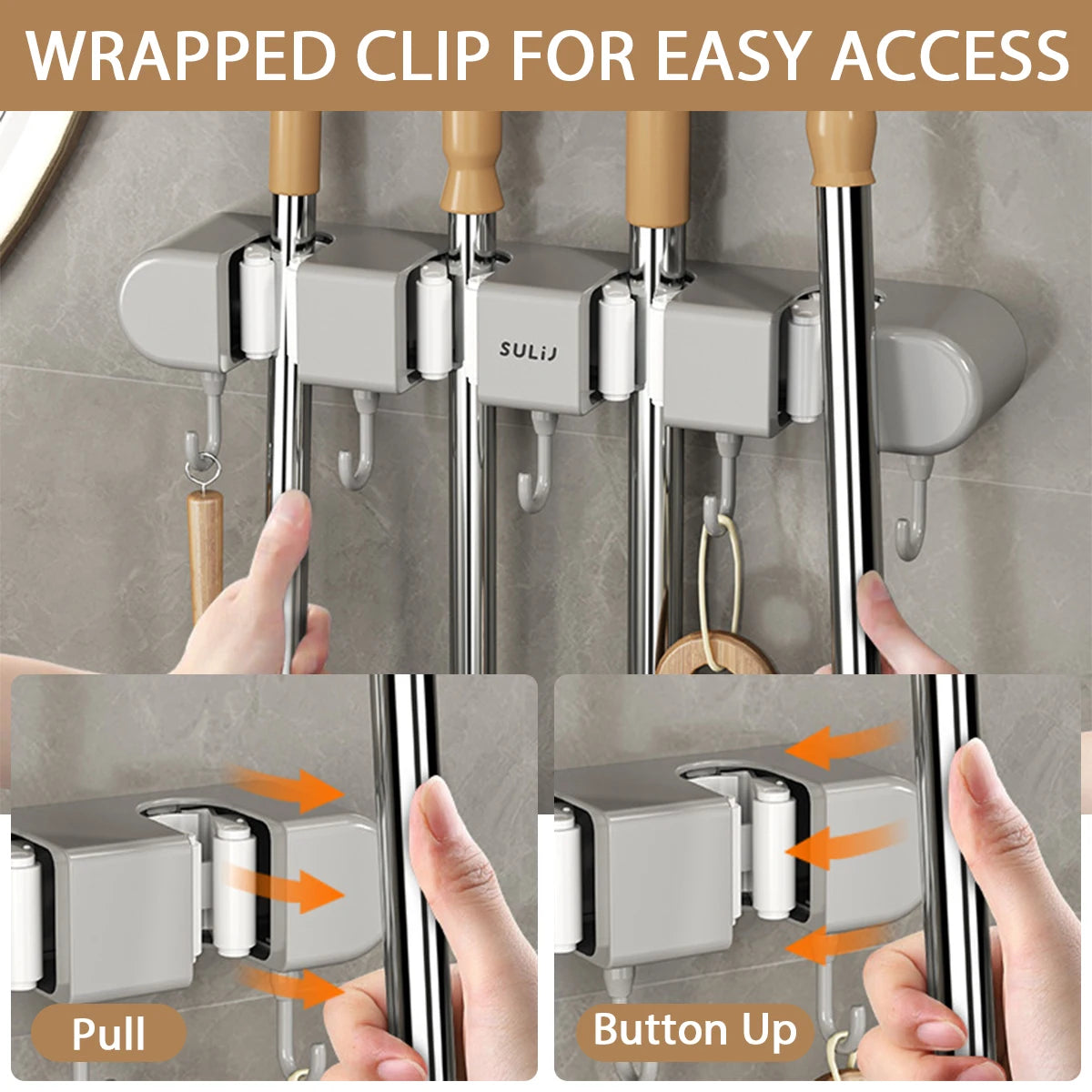 Wall Mounted Mop Holder