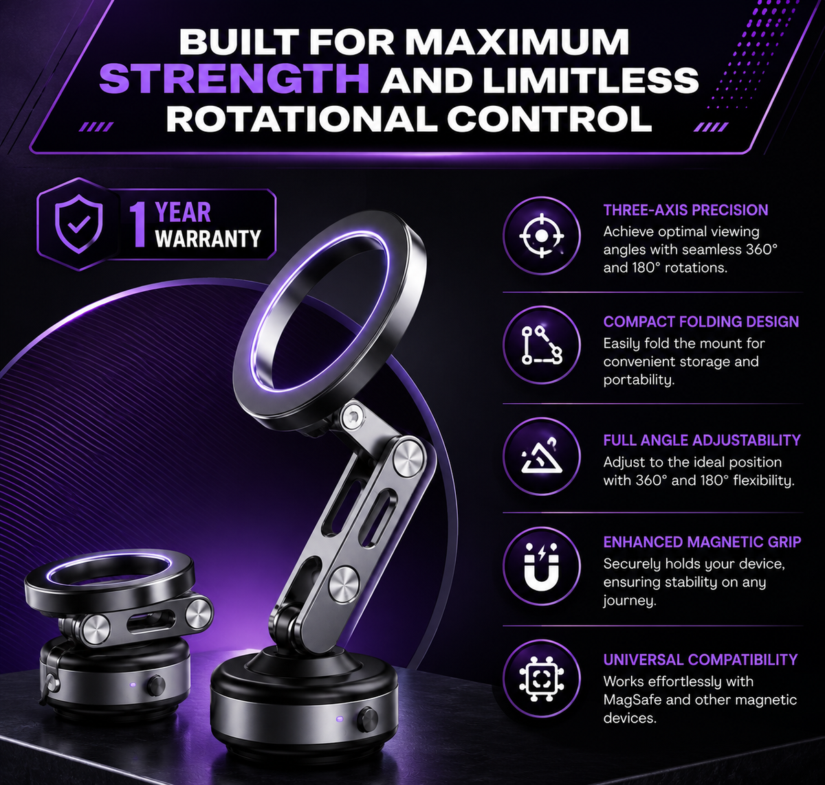 MagGrip Axium 360° Car Phone Mount