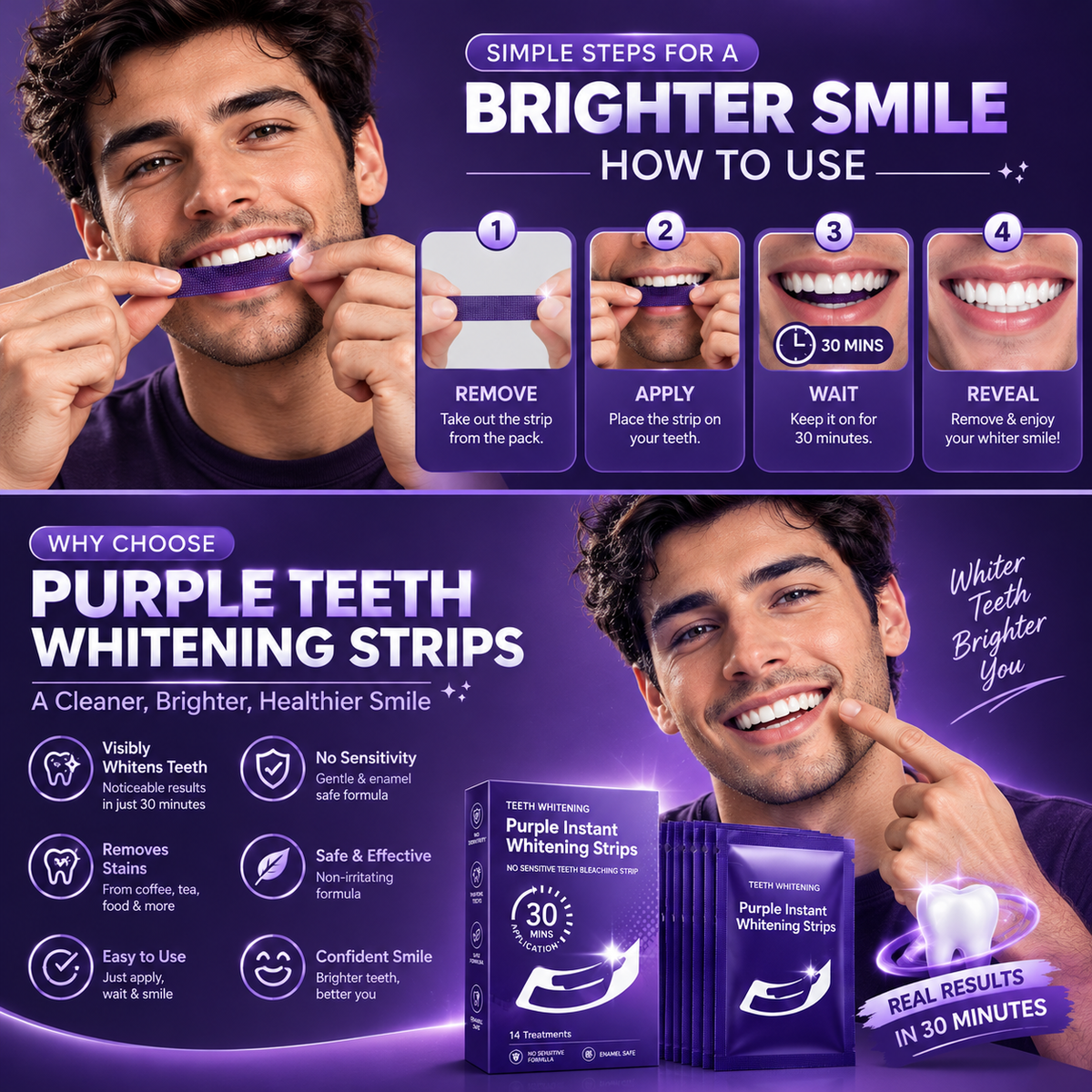 Purple Instant Whitening Strips